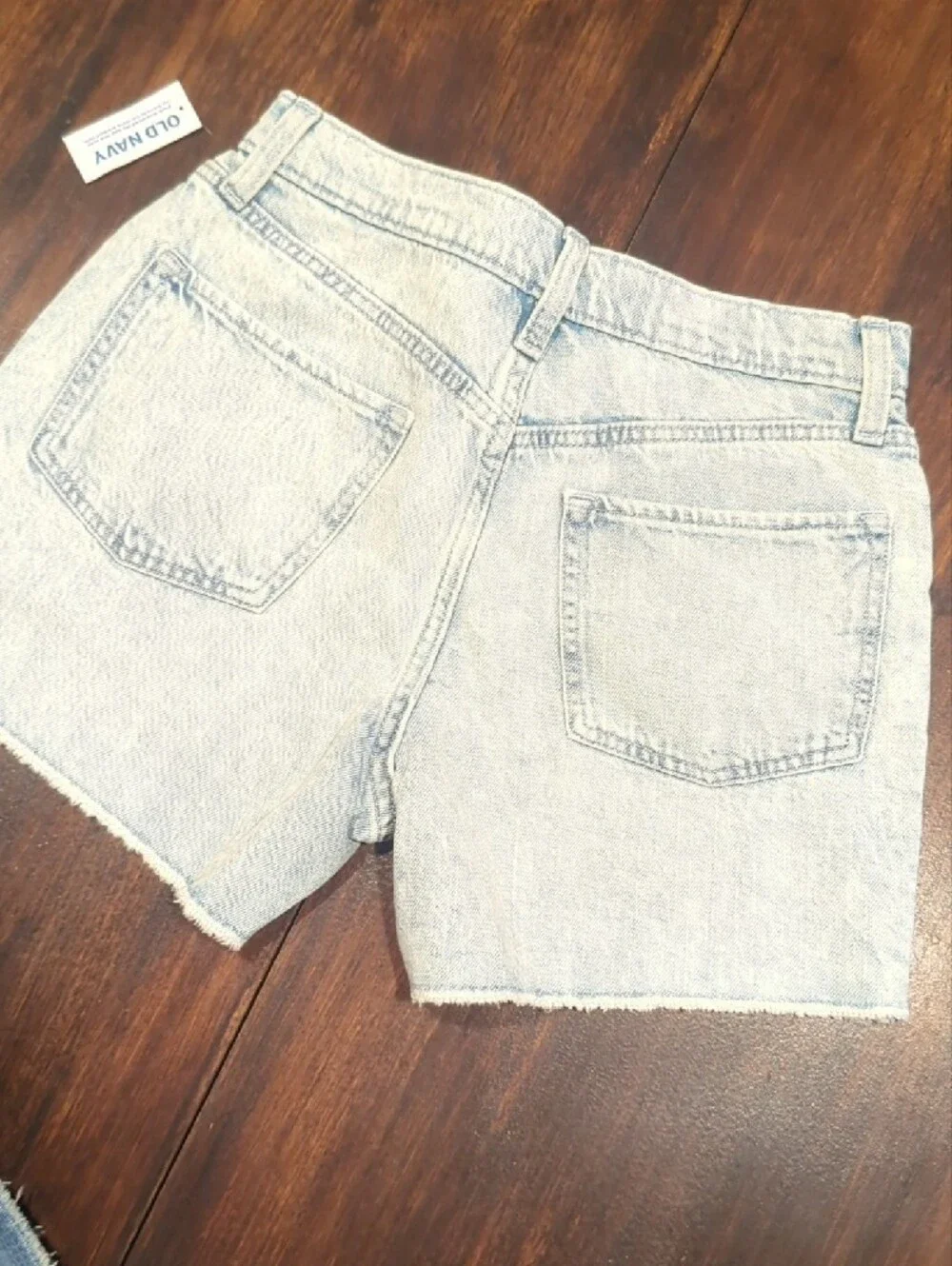 NWT GIRLS 16 Old Navy Light Blue Denim Shorts with Butterfly Embroidery